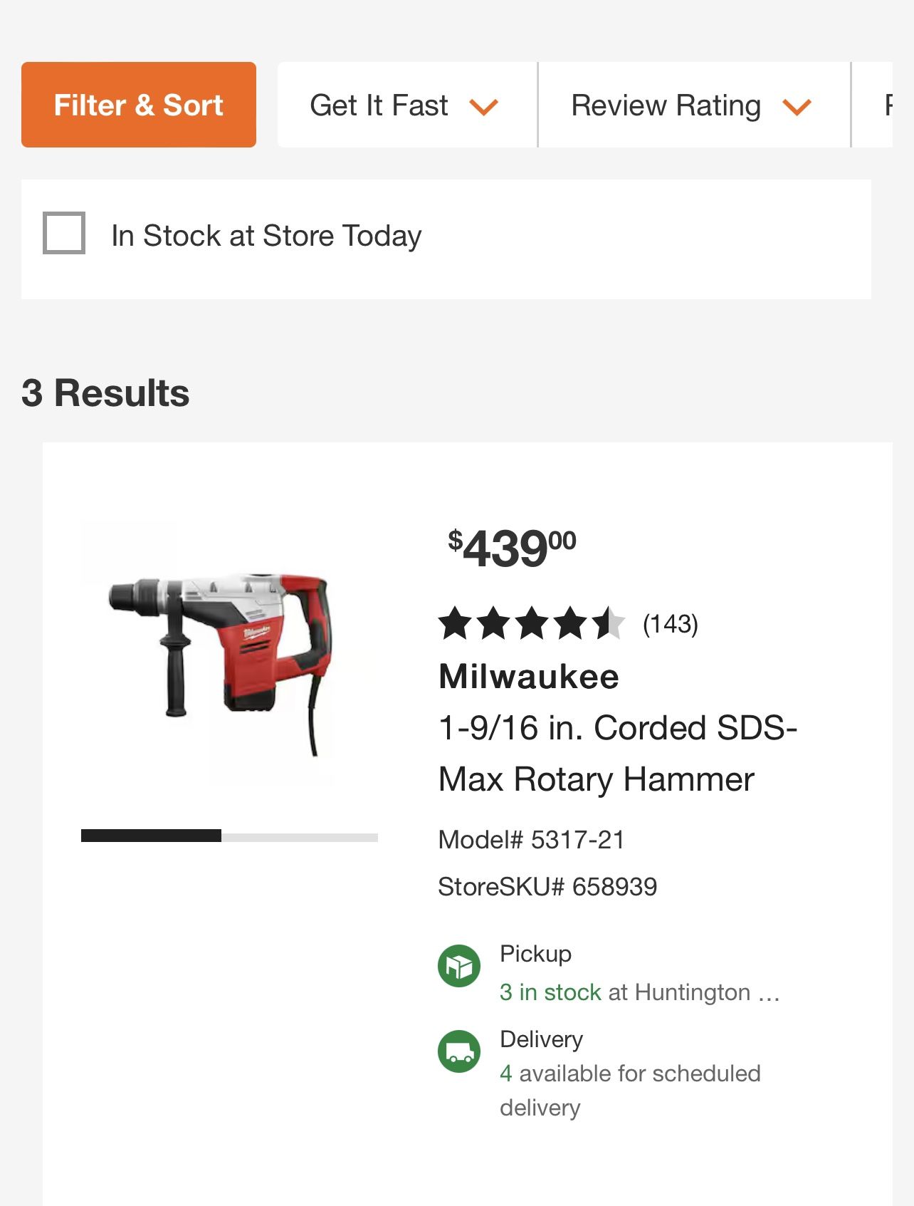 1-9/16 in. Corded SDS-Max Rotary Hammer