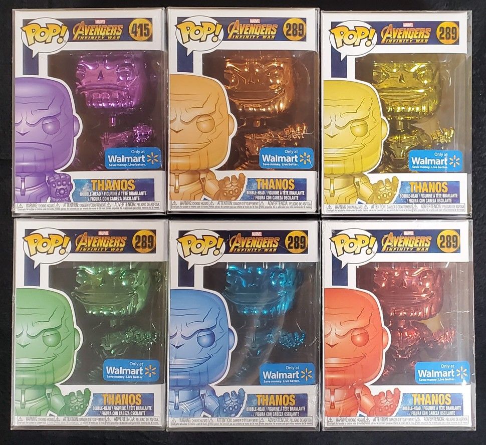 Thanos Chrome Funko Pop Walmart Exclusive Set