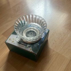 Vintage Genuine Crystal & Silverplate Pedestal Bowl