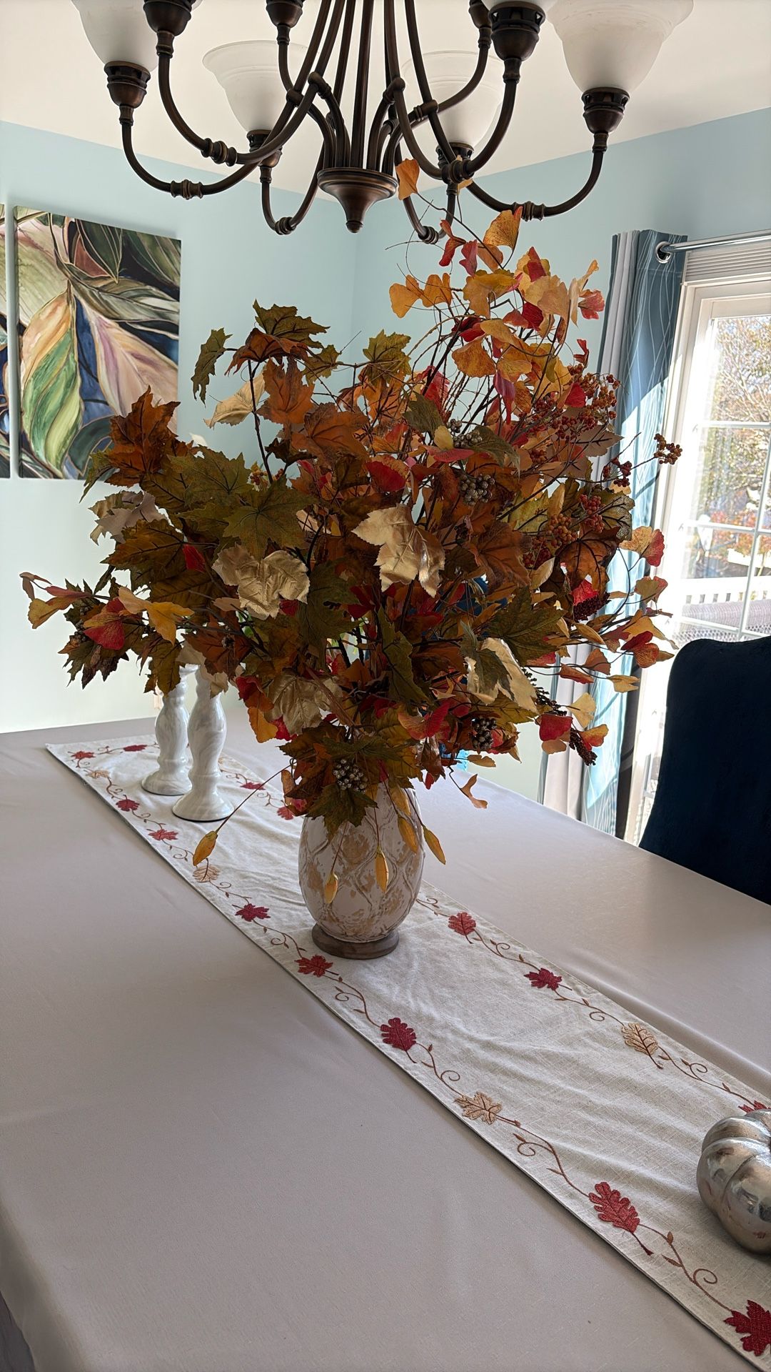 Fall Vase With Flowers