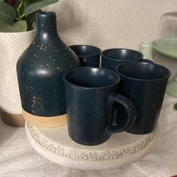 Coffee Mugs And Vase Set