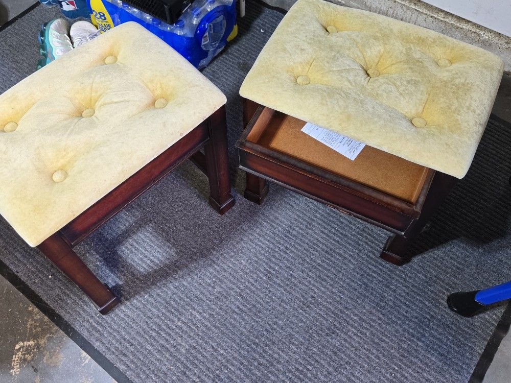 Pair Of Bombay Stools With Storage