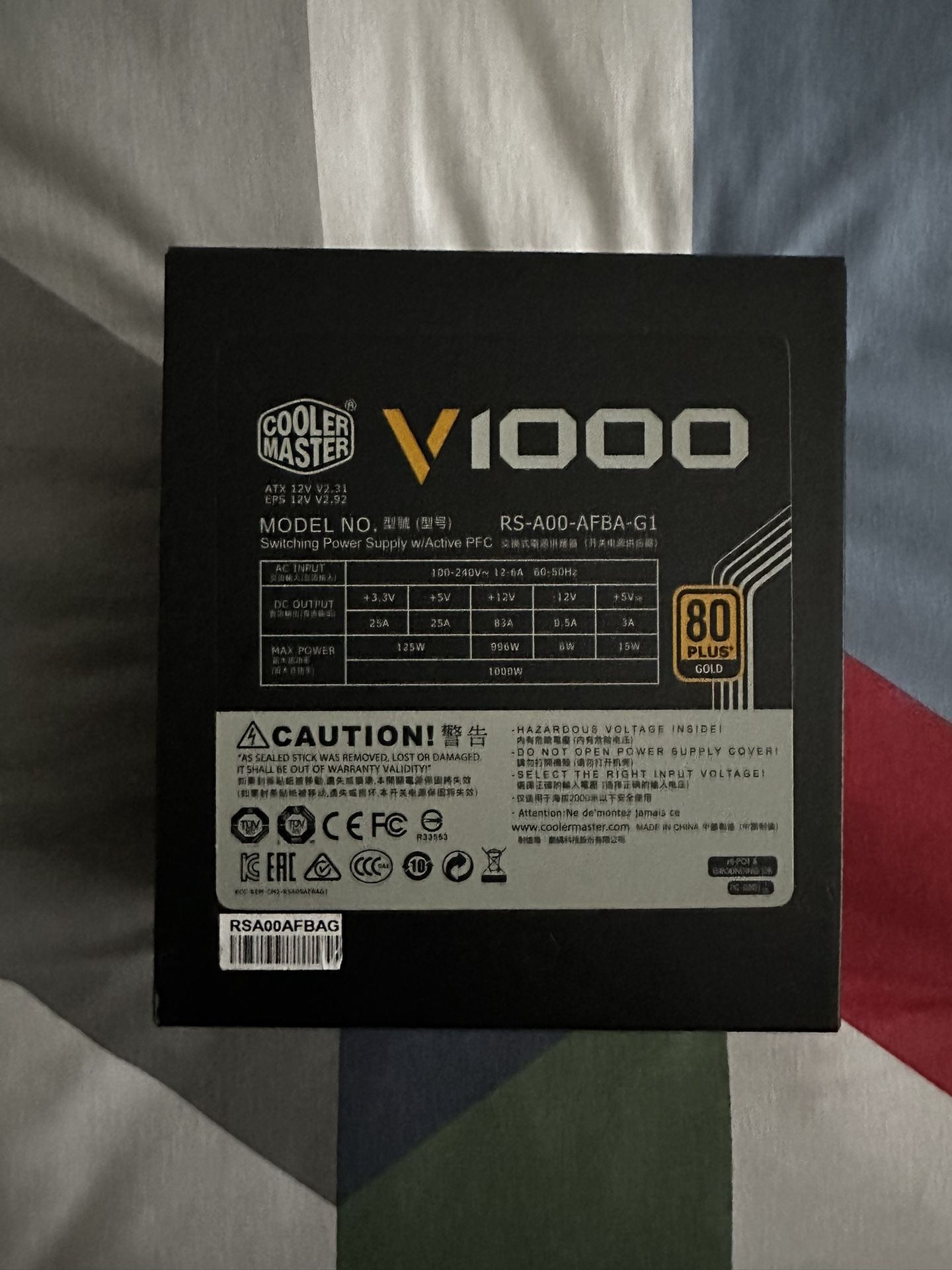 Cooler Master 1000 W Power Supply Like New 