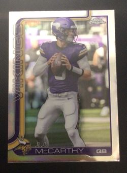 2025 Topps Chrome Football JJ McCarthy 199 Refractor Minnesota Vikings