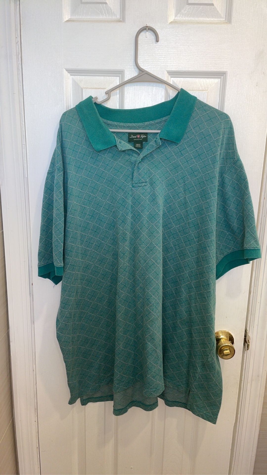 David Taylor teal short sleeved polo size XXL