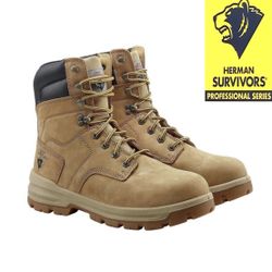 Herman Survivors Men's Grizzly 8" Steel Toe Work Boots Size 8.5W