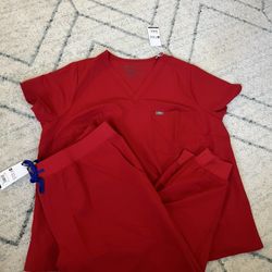 Figs NWT Red Scrub Set Size 4XL/P Zamora Jogger And 4XL Catarina Top PO5623