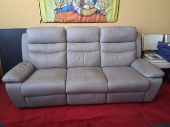 FAUX LEATHER COUCH, WITH ELECTRIC RECLINING SEATS