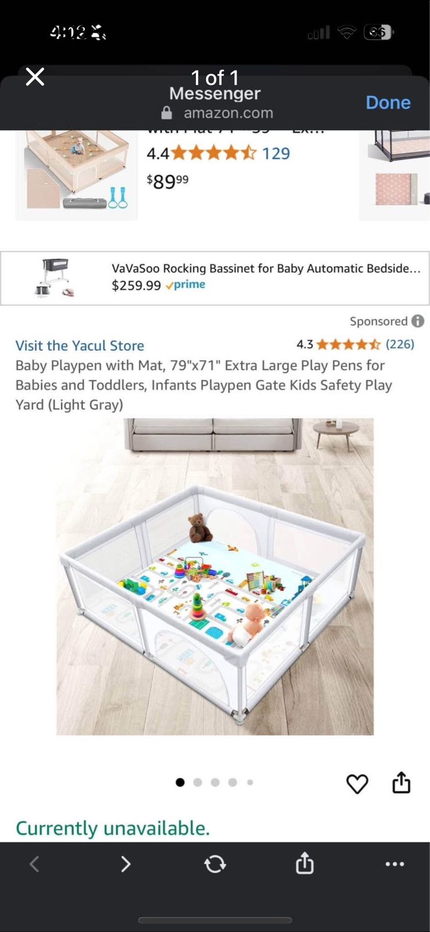 79x71 Playpen With Mat