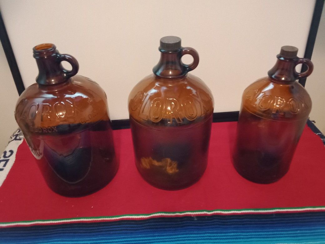 3 Old Clorox Jugs 