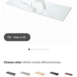 Ekbacken Counter/ Table Top White Marble IKEA 