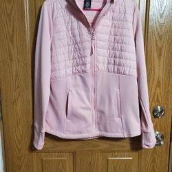 Avia Zip Jacket With Hoodie, NEW, Size L, Light Pink Color