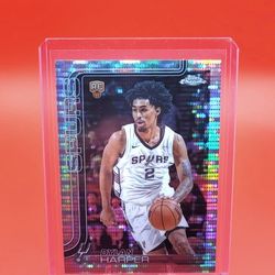 2025-26 Topps Chrome Dylan Harper X-fractor Refractor Rookie Card RC #252 Spurs