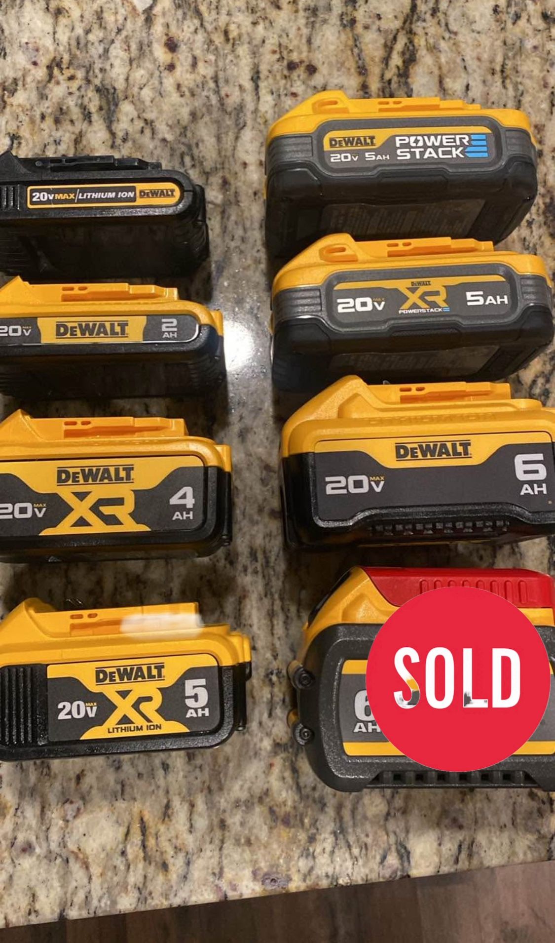 See Prices In Description- Dewalt 1.5, 2, 4, 5, 6 Amp Ah 20v - 60v Lithium Battery Power Stack Flex Volt