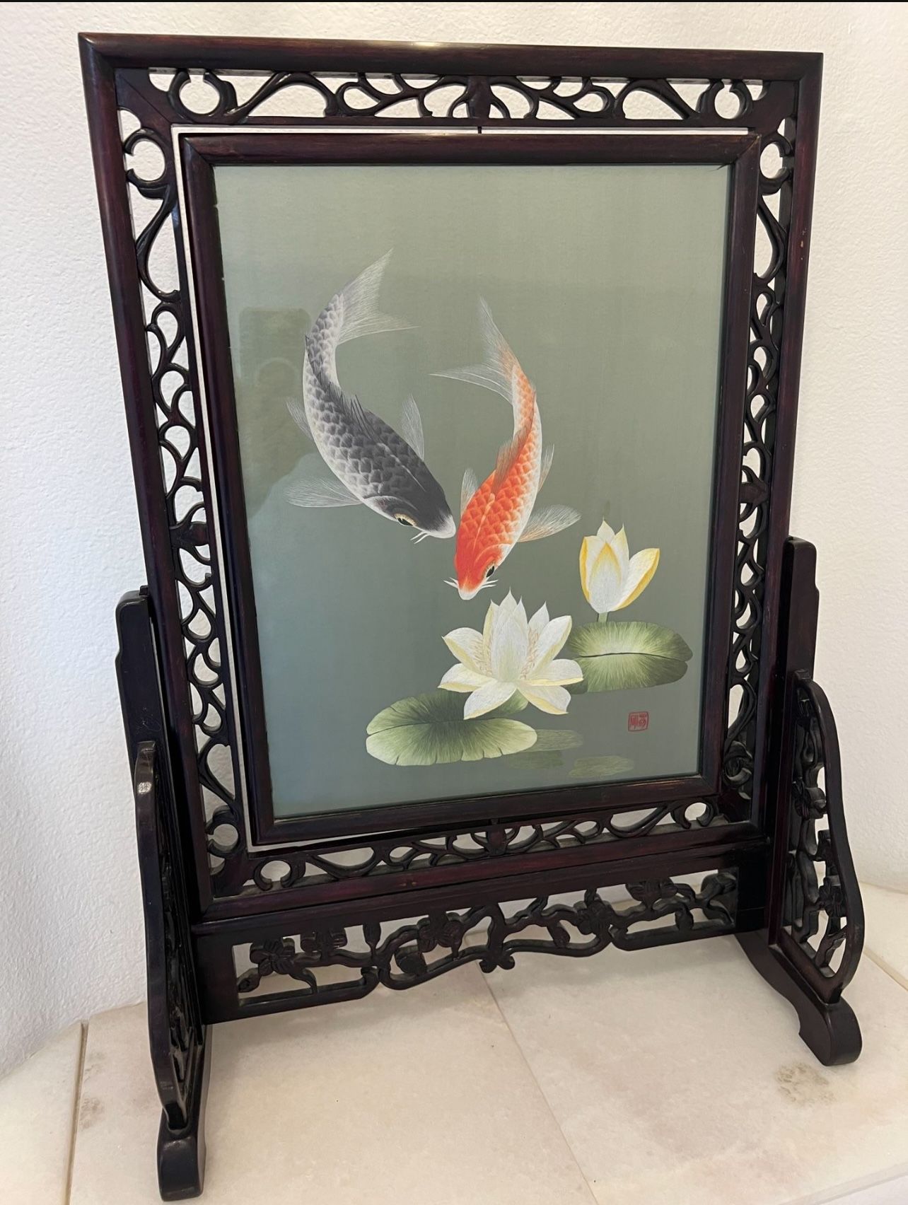 Frames Vintage Chinese Double Sided Silk Embroidery Art