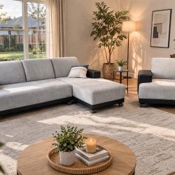 Modern Gray Sectional Couch 