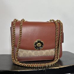 Coach Signature Turn-Lock Shoulder Bag