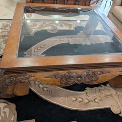 Wood/Glass Coffee Table - Good Condition - You Pickup