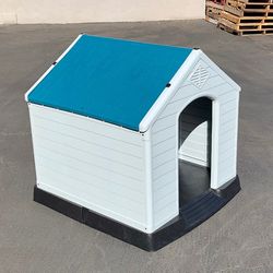 (NEW) $105 Waterproof Plastic Dog House for Large size Pet Indoor Outdoor Cage Kennel 36x36x39 inches