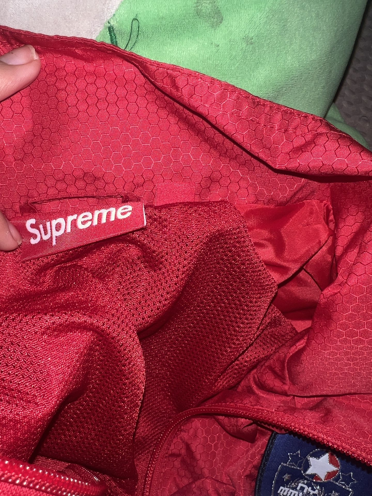 Supreme Reflective Piping Pullover (red)