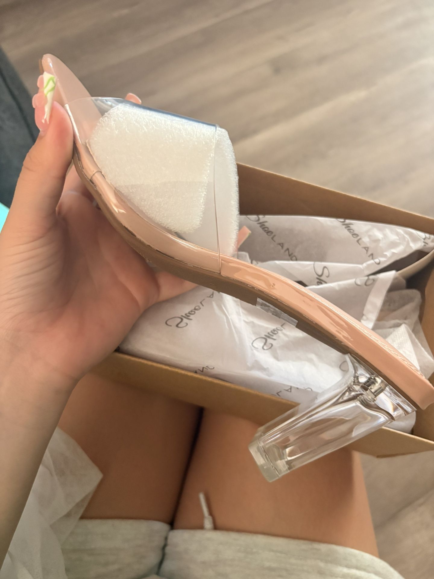 Clear And Beige Heel 