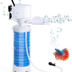 20-100 Gal Multifunction Power Aquarium Filter, Up to 320GPH Adjustable Bubble & Silent Dual Mode Internal Fish Tank Filter for Filtration, Oxygenatio