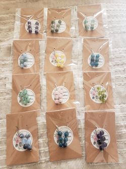 Handmade Sterling Silver Stone Earrings 