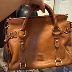 Leather brown Dooney Bourke Purse Florentine satchel