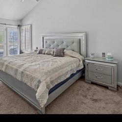 King Size Bedroom Set with End Tables  And Dresser 