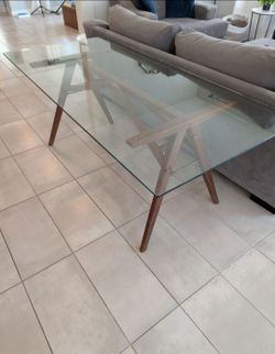 West Elm Glass Top Dining Table