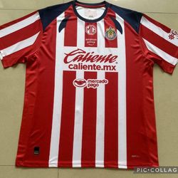 Soccer Chivas Guadalajara el rebaño sagrado  New Jersey  2025-  2026 fan version sizes small to 4xl tricampeon futbol Mexico home local away visitante