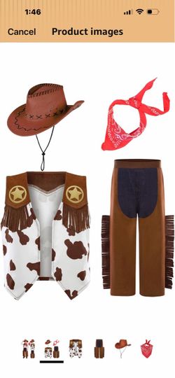 Sicypoty Kids Cowboy Costume Boys Girls Western Set Cosplay for Halloween Dress Up