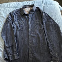 Weatherproof Vintage Denim Chambray Blue Button-Down Shirt