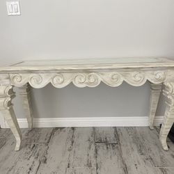 WOOD & GLASS CONSOLE