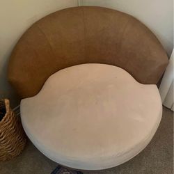55’m W Oversized Boho Swivel Sofa Chair
