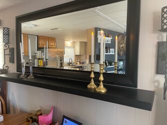 75” Black Floating Wall Shelf w/brackets