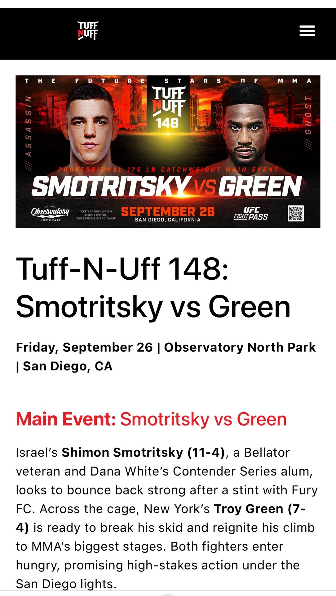 MMA TICKETS - Tonight!!!