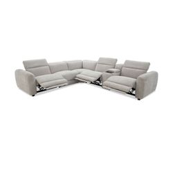 Equinox Silver 136'' Power Reclining 6 Piece Sectional with Power Headrest