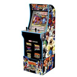 Arcade 1UP Marvel vs Capcom Arcade with Lighted Marquee, Riser and Stool. 