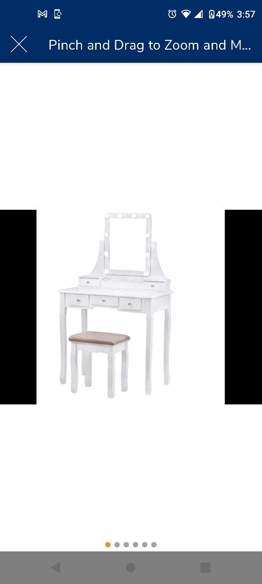 Brand New In Box Vanity Table With Mirror