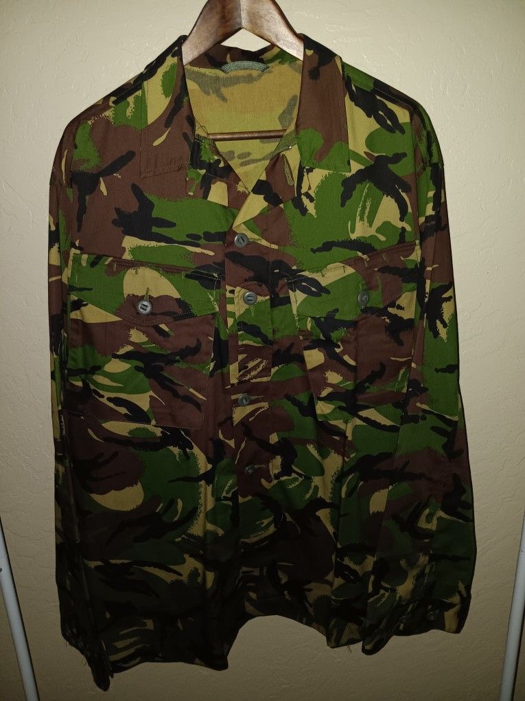 British BDU Woodland Camouflage DPM Combat Jacket 290-112 Mil-Com Combat Trousers Size 36 T-shirt XXL