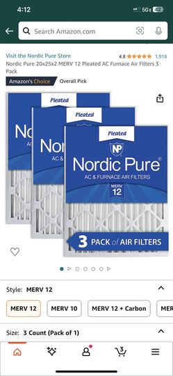 Furnace Air Filters. 20x25x2