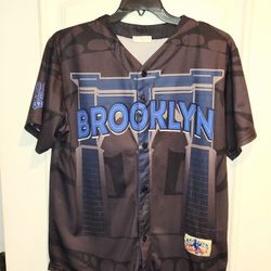 EUC BROOKLYN CYCLONES JERSEY BY BROOKLYN BASEBALL CLASSICS MEN'S SIZE LARGE