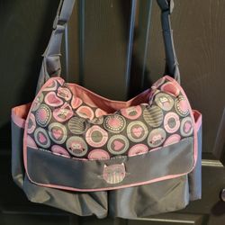 Pink And Gray Owl Diaper Bag