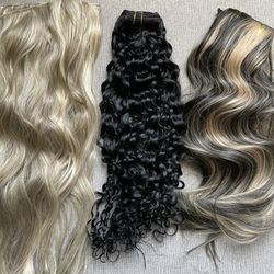 Clip Hair Extensions Synthetic 