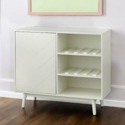 White Mid Century Modern Wine Storage Buffet Server - Brand New! 