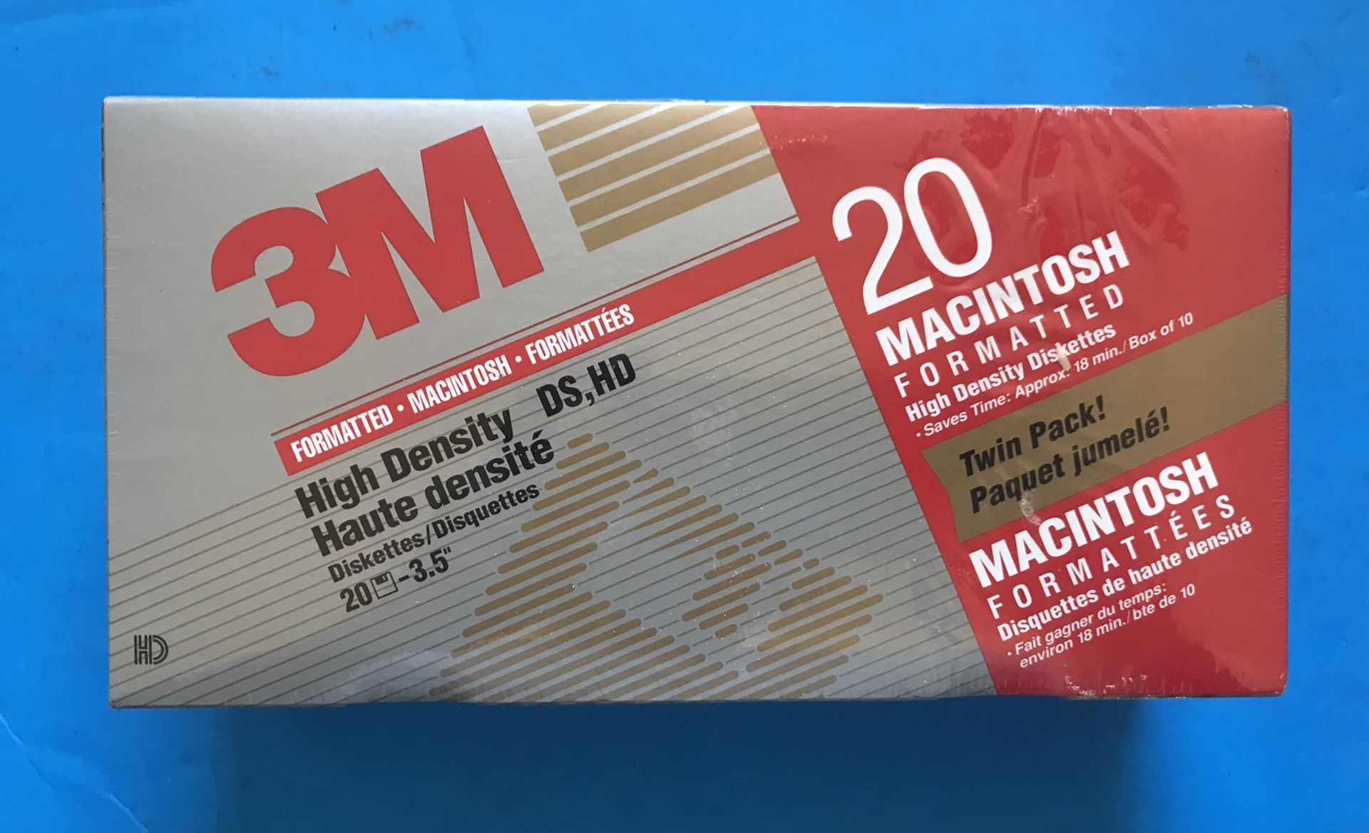 1996 Brand new Sealed 3M Box of 20 Macintosh Formatted 3.5" Floppy Diskettes