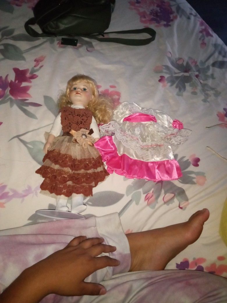 Antique Doll And Dress
