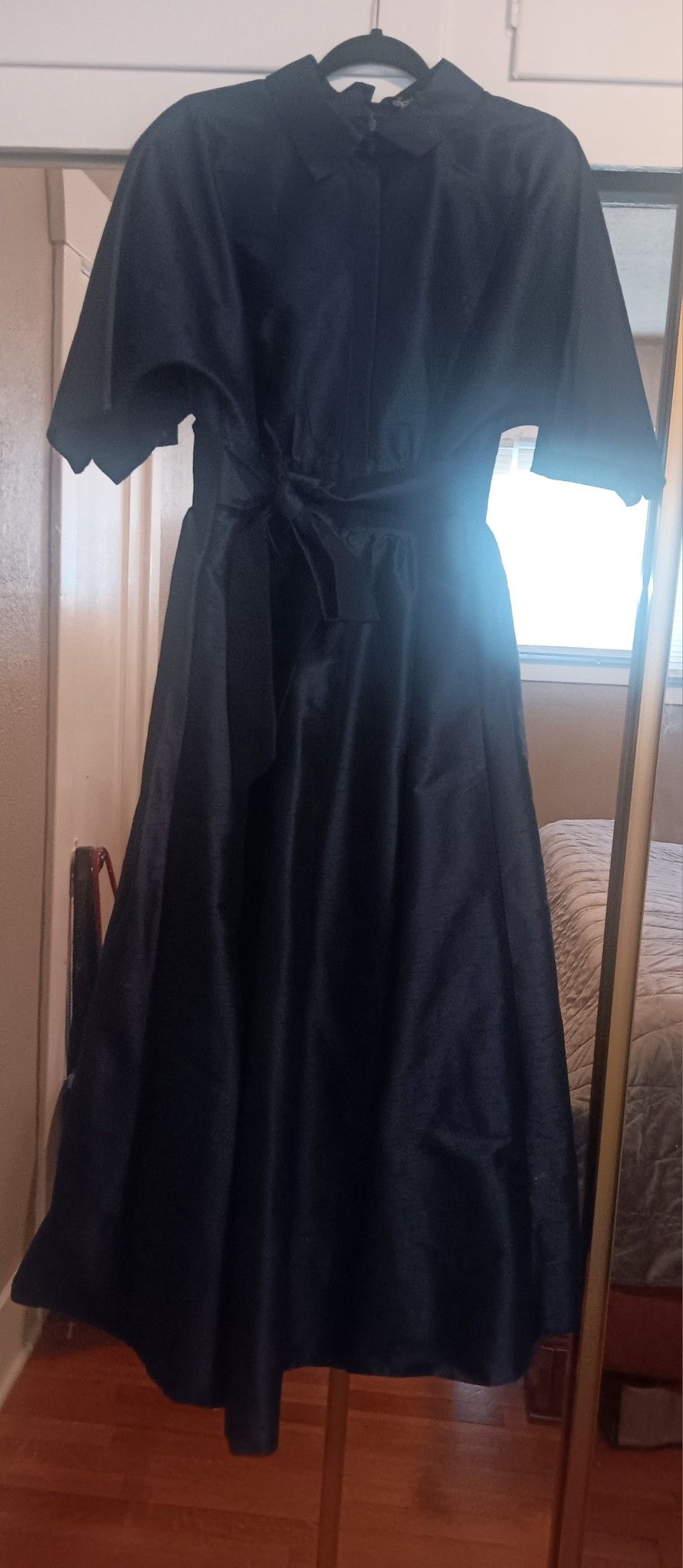 Navy Blue Belted Maxi Dress