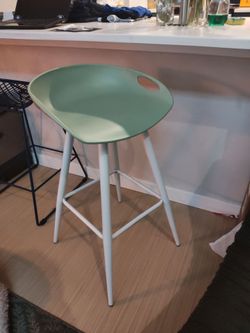 Pair - Modern Bar Stool with Shell Seat